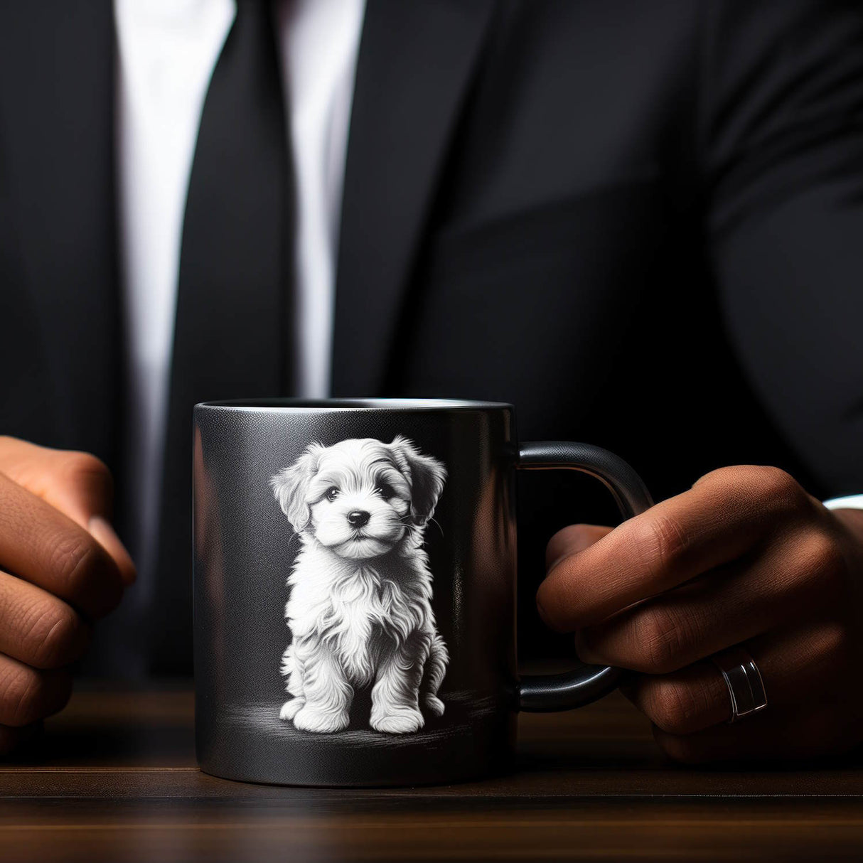Hund Tasse in Schwarz