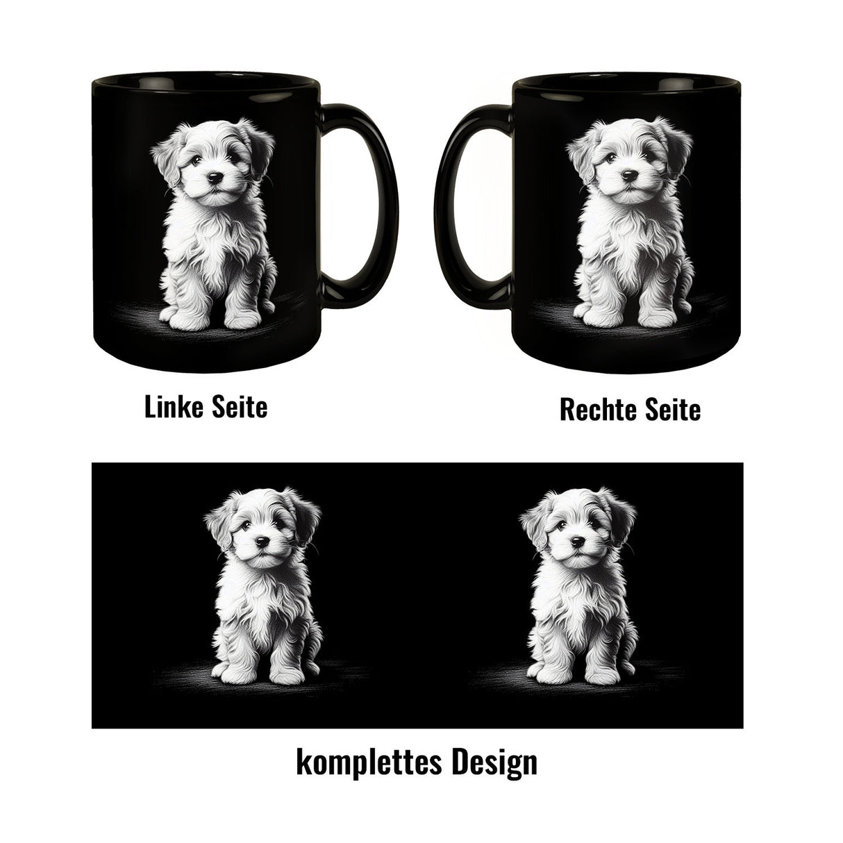 Hund Tasse in Schwarz