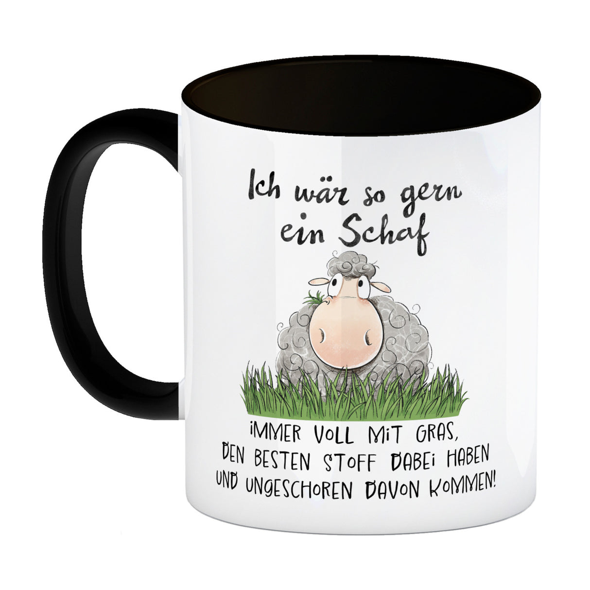 Schaf Kaffeebecher mit Spruch Ich wär so gern ein Schaf