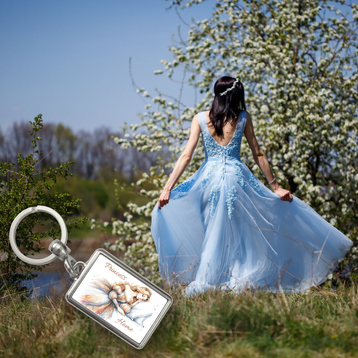 Schlafende Prinzessin Schlüsselanhänger mit Spruch Princess Home