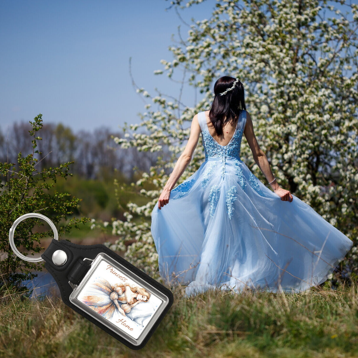 Schlafende Prinzessin Schlüsselanhänger mit Spruch Princess Home