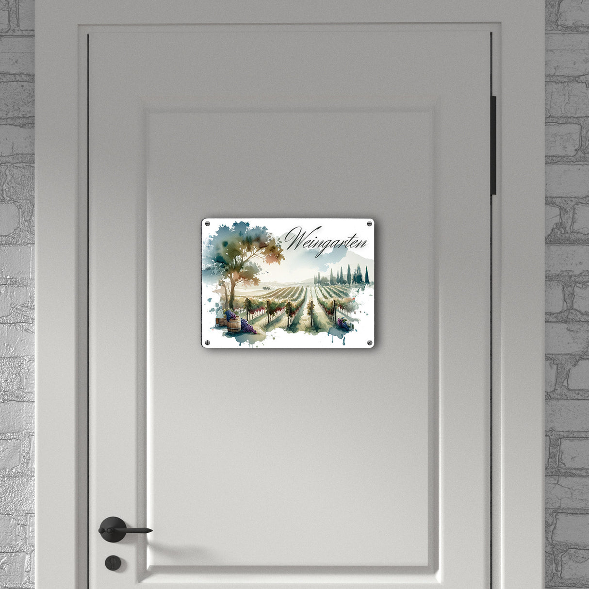 Weinberg Metallschild in 15x20 cm mit Spruch Weingarten
