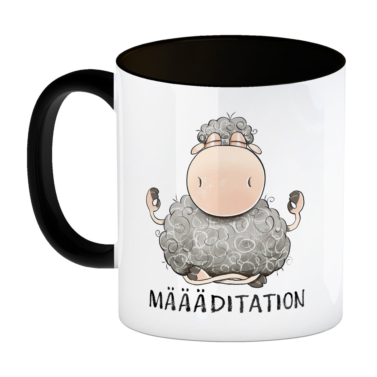 Schaf Kaffeebecher mit Spruch MÄÄÄditation