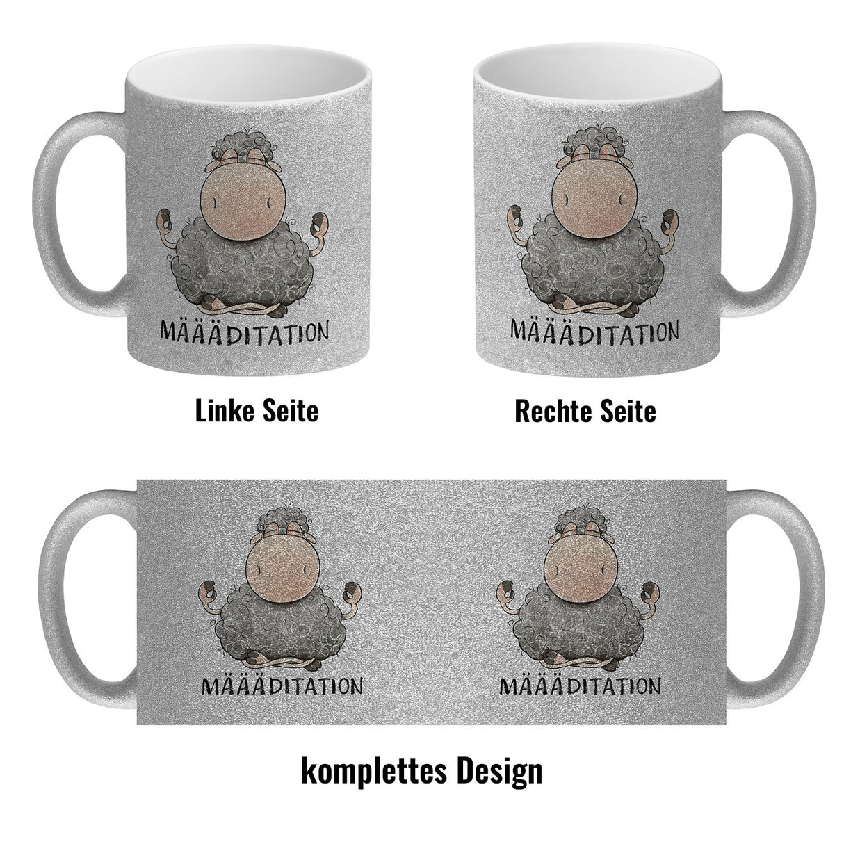 Schaf Kaffeebecher mit Spruch MÄÄÄditation