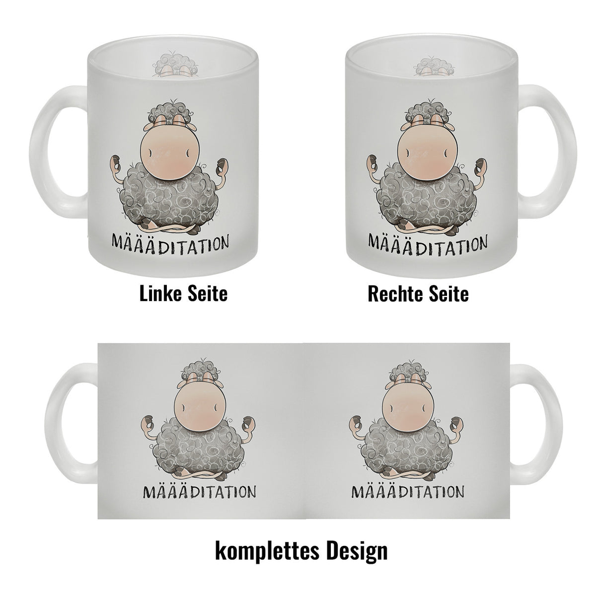 Schaf Kaffeebecher mit Spruch MÄÄÄditation