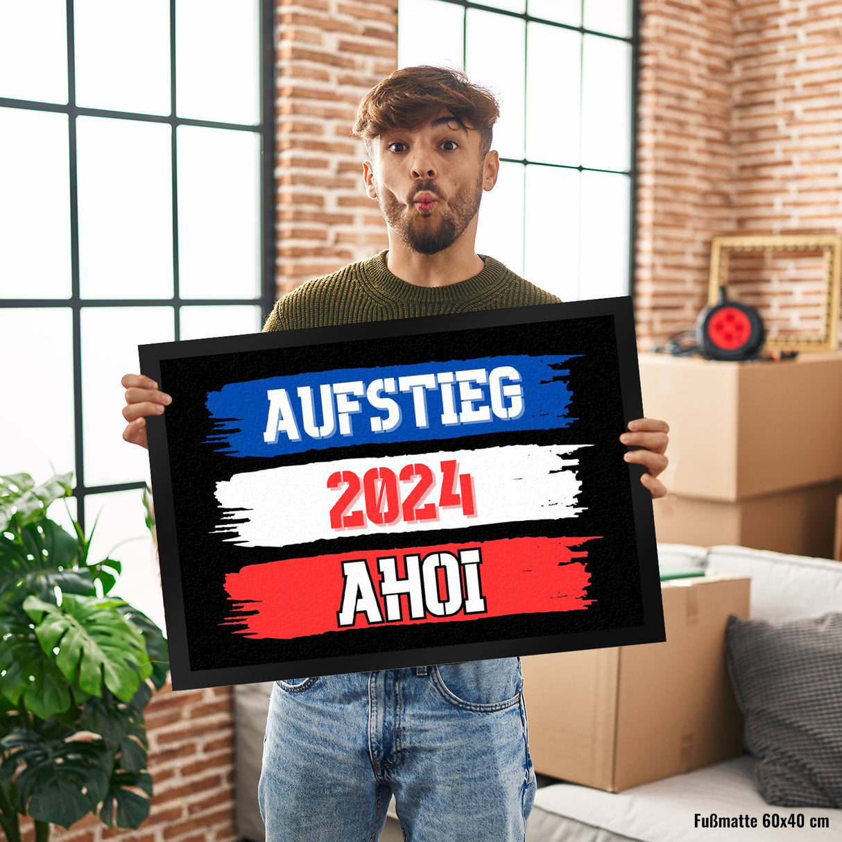 Kiel Aufstieg 2024 Fußmatte in 35x50 cm mit Spruch Ahoi