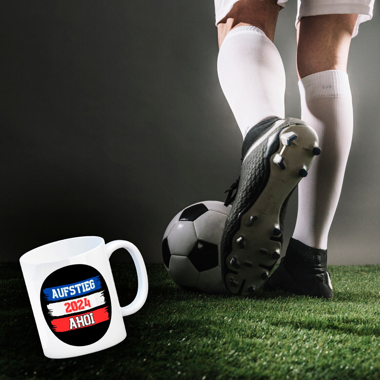 Kiel Aufstieg 2024 Kaffeebecher mit Spruch Ahoi