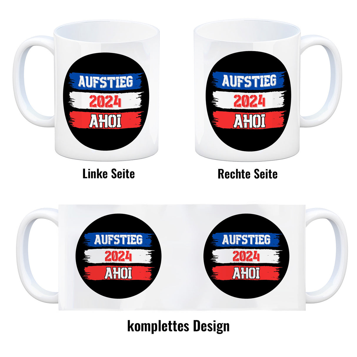Kiel Aufstieg 2024 Kaffeebecher mit Spruch Ahoi