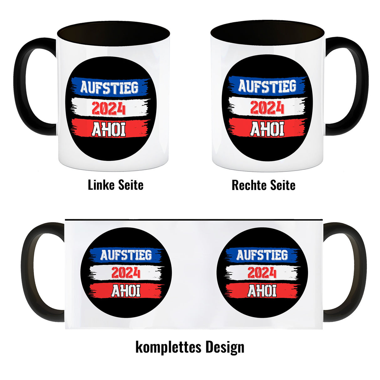 Kiel Aufstieg 2024 Kaffeebecher mit Spruch Ahoi