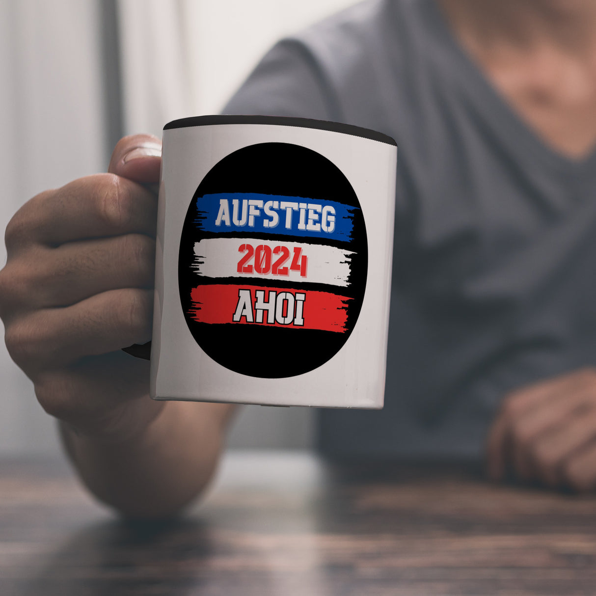Kiel Aufstieg 2024 Kaffeebecher mit Spruch Ahoi