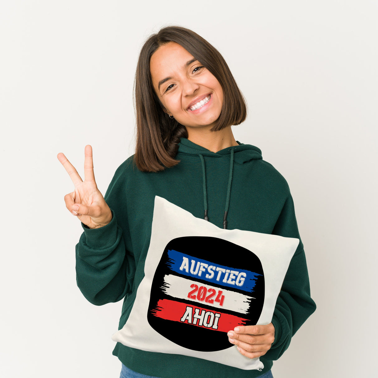 Kiel Aufstieg 2024 Kissen mit Spruch Ahoi