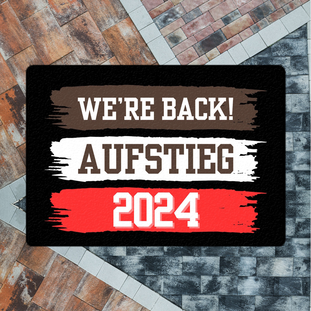 St. Pauli Aufstieg 2024 Fußmatte in 35x50 cm ohne Rand mit Spruch We're back