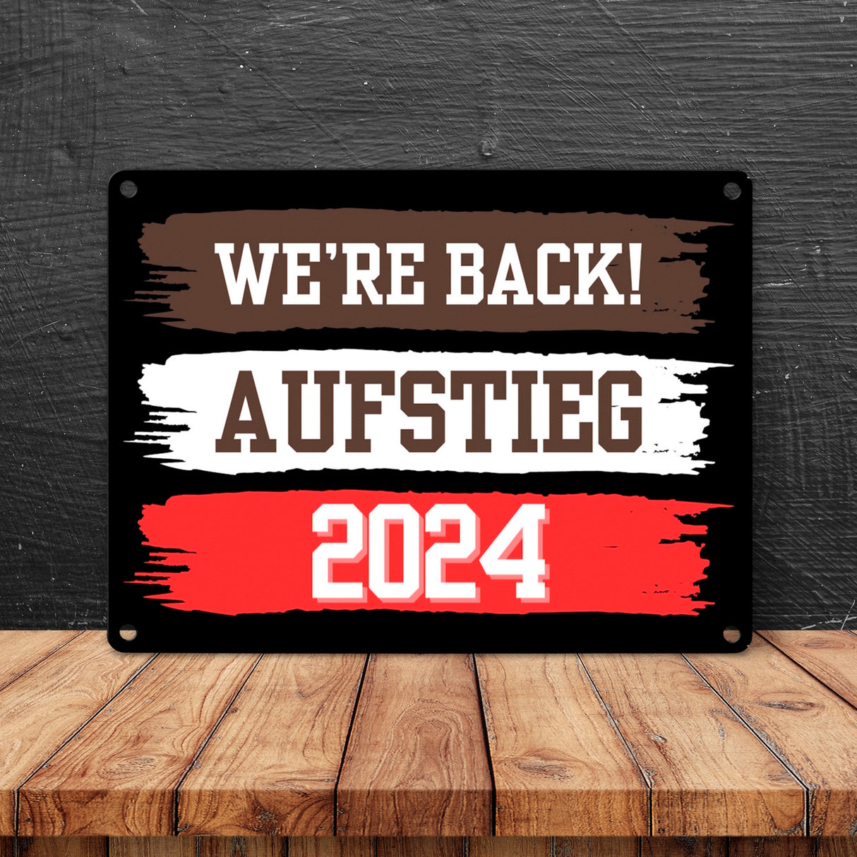 St. Pauli Aufstieg 2024 Metallschild in 15x20 cm mit Spruch We're back