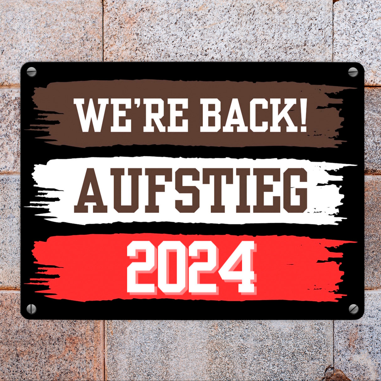 St. Pauli Aufstieg 2024 Metallschild in 15x20 cm mit Spruch We're back
