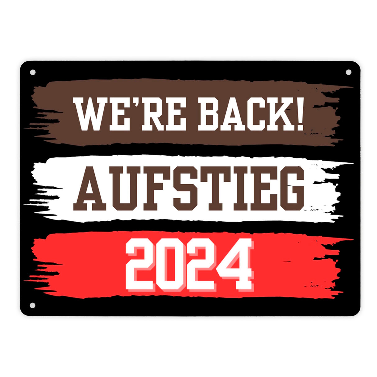 St. Pauli Aufstieg 2024 Metallschild in 15x20 cm mit Spruch We're back