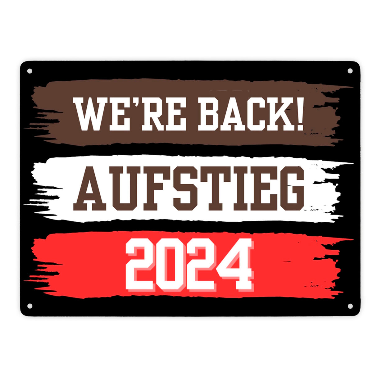 St. Pauli Aufstieg 2024 Metallschild in 15x20 cm mit Spruch We're back