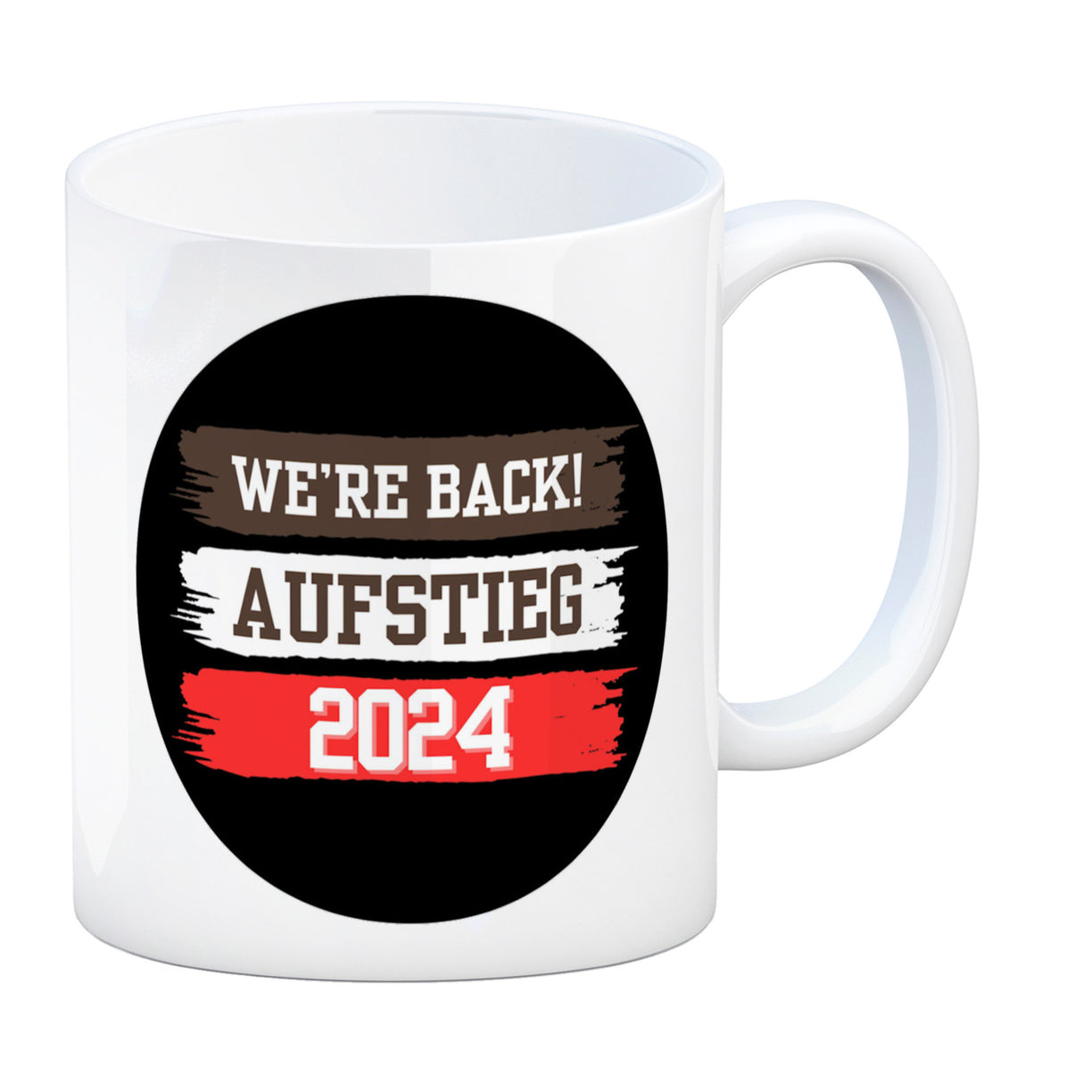 St. Pauli Aufstieg 2024 Kaffeebecher mit Spruch We're back