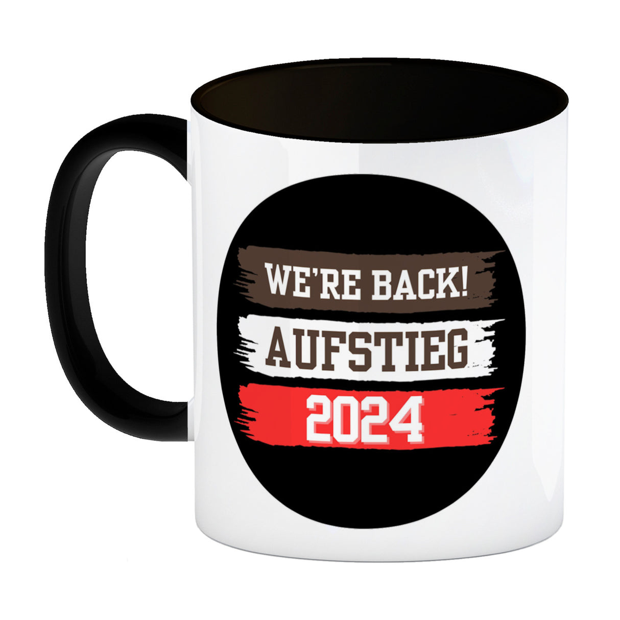 St. Pauli Aufstieg 2024 Kaffeebecher mit Spruch We're back