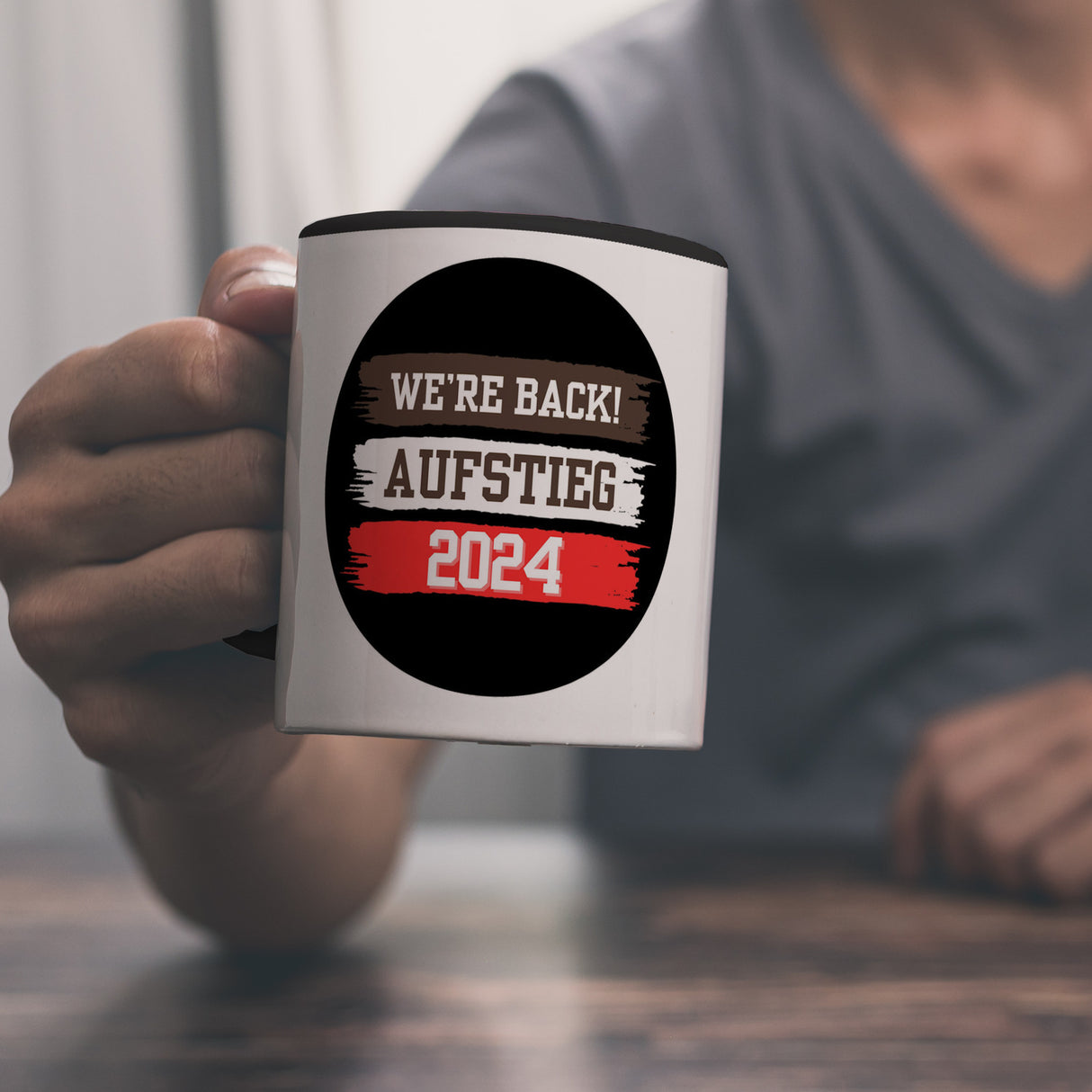 St. Pauli Aufstieg 2024 Kaffeebecher mit Spruch We're back