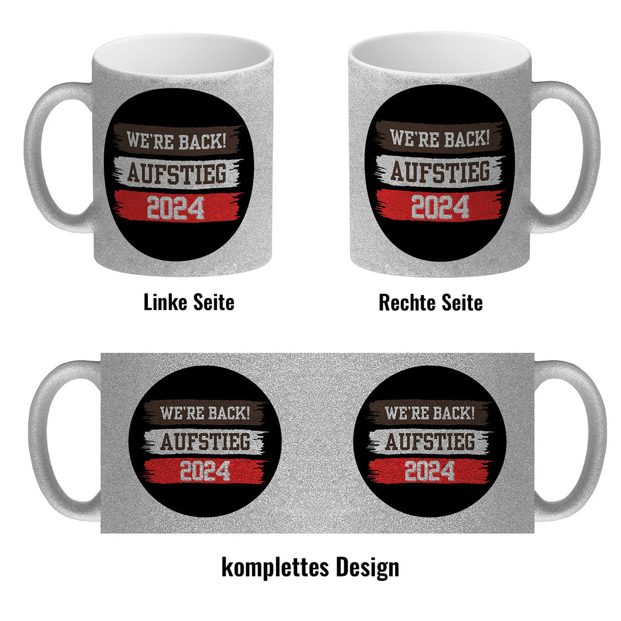 St. Pauli Aufstieg 2024 Kaffeebecher mit Spruch We're back