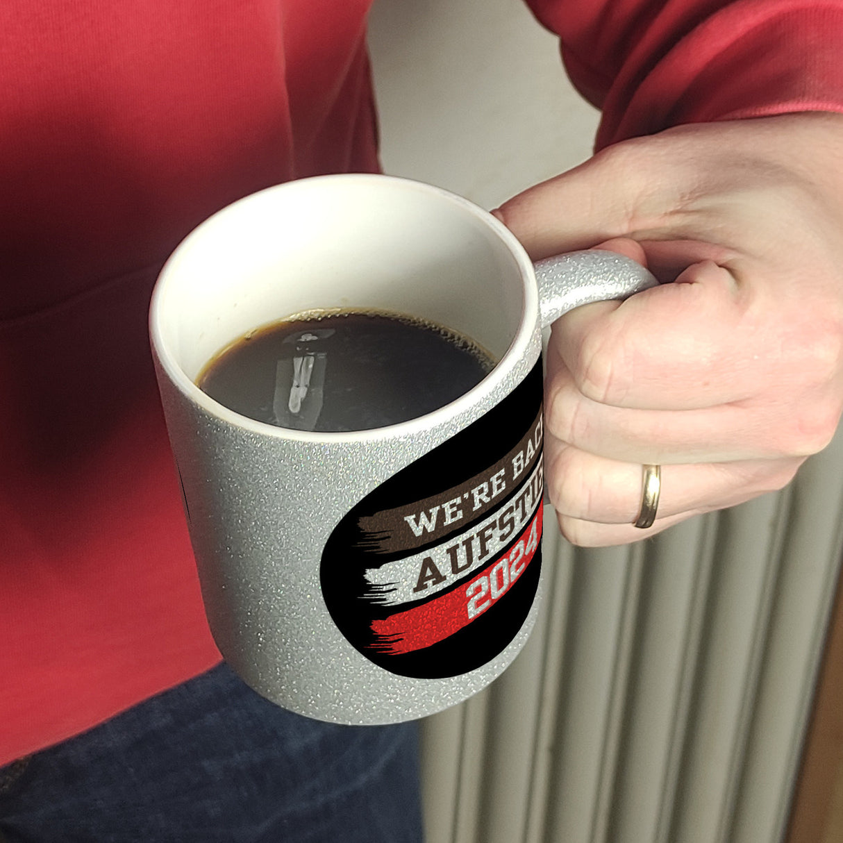 St. Pauli Aufstieg 2024 Kaffeebecher mit Spruch We're back