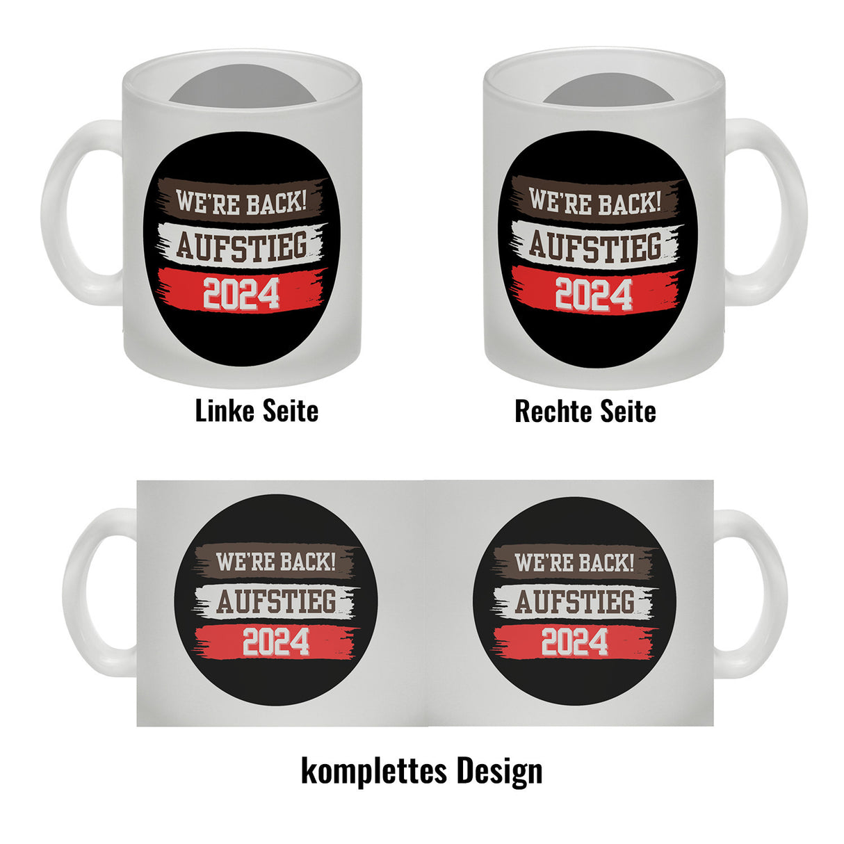St. Pauli Aufstieg 2024 Kaffeebecher mit Spruch We're back