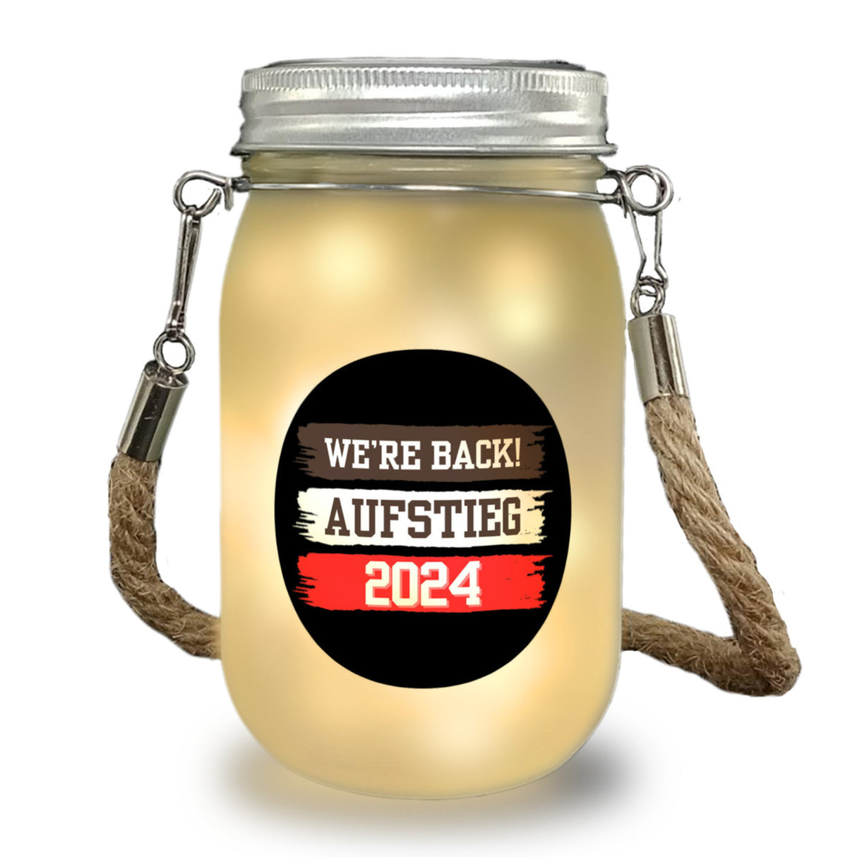 St. Pauli Aufstieg 2024 Solarlicht mit Spruch We're back