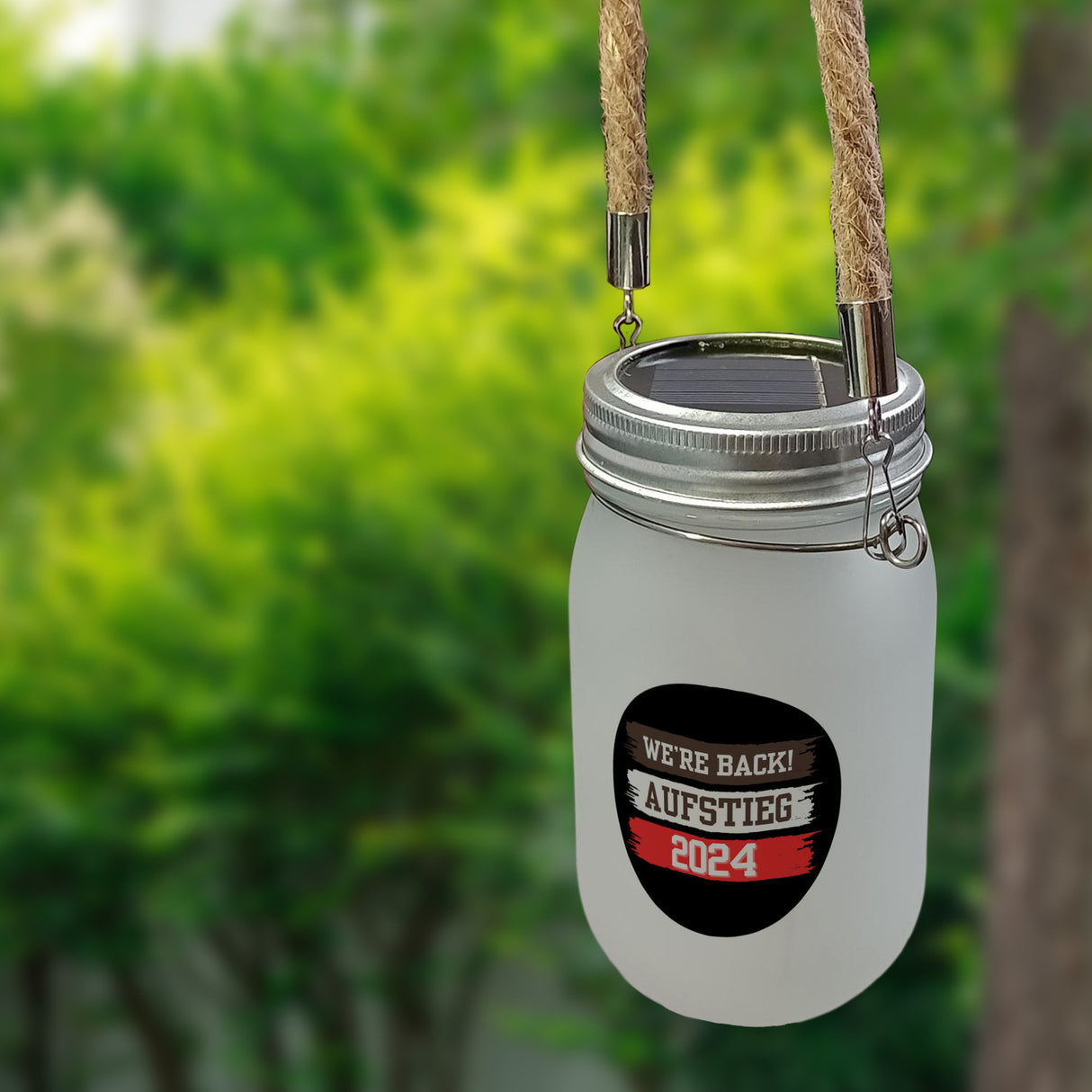 St. Pauli Aufstieg 2024 Solarlicht mit Spruch We're back