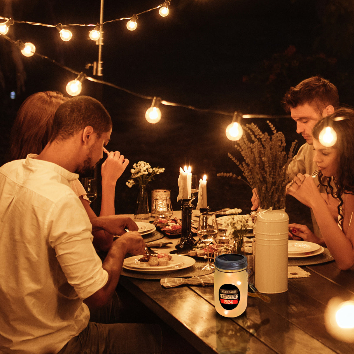 St. Pauli Aufstieg 2024 Solarlicht mit Spruch We're back