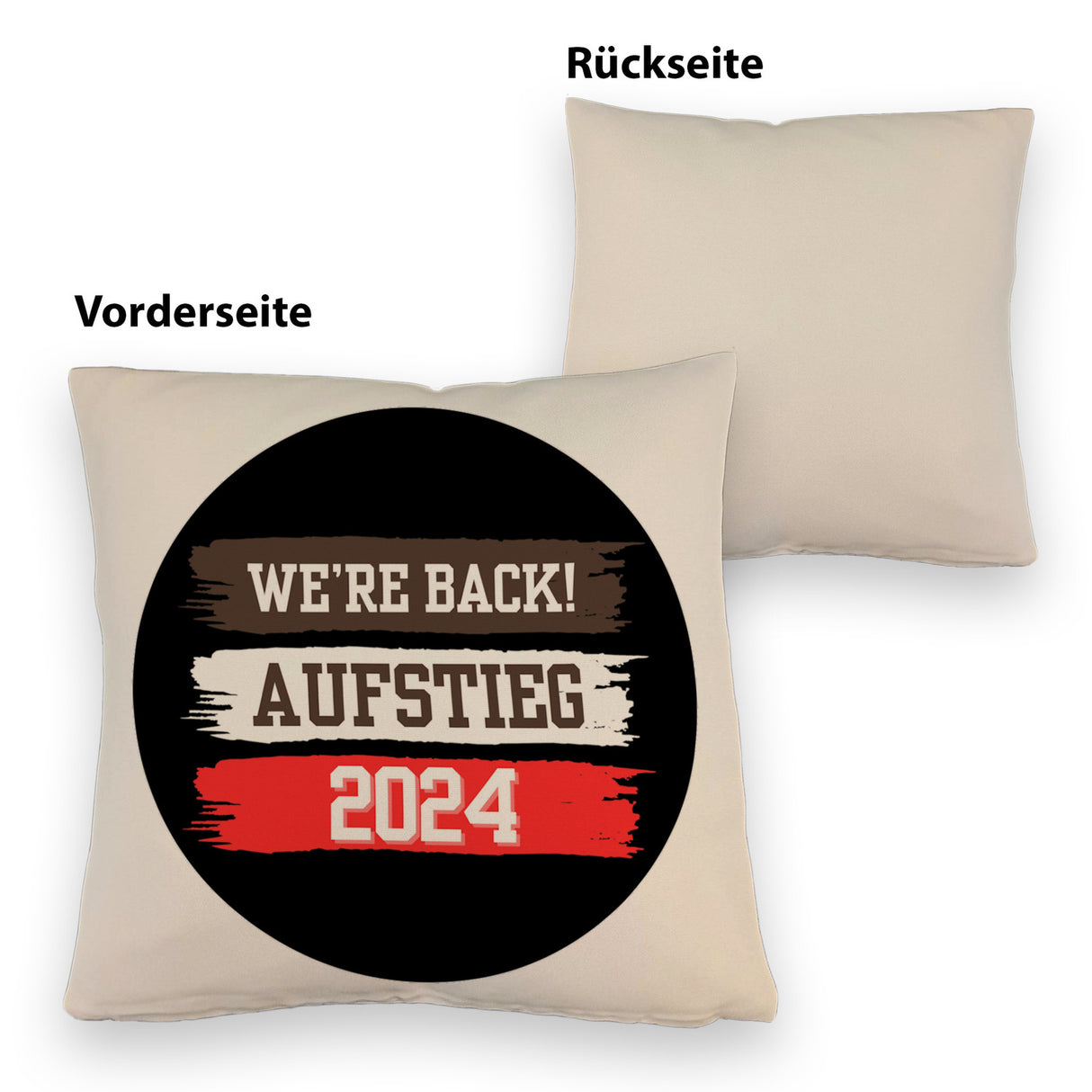 St. Pauli Aufstieg 2024 Kissen mit Spruch We're back