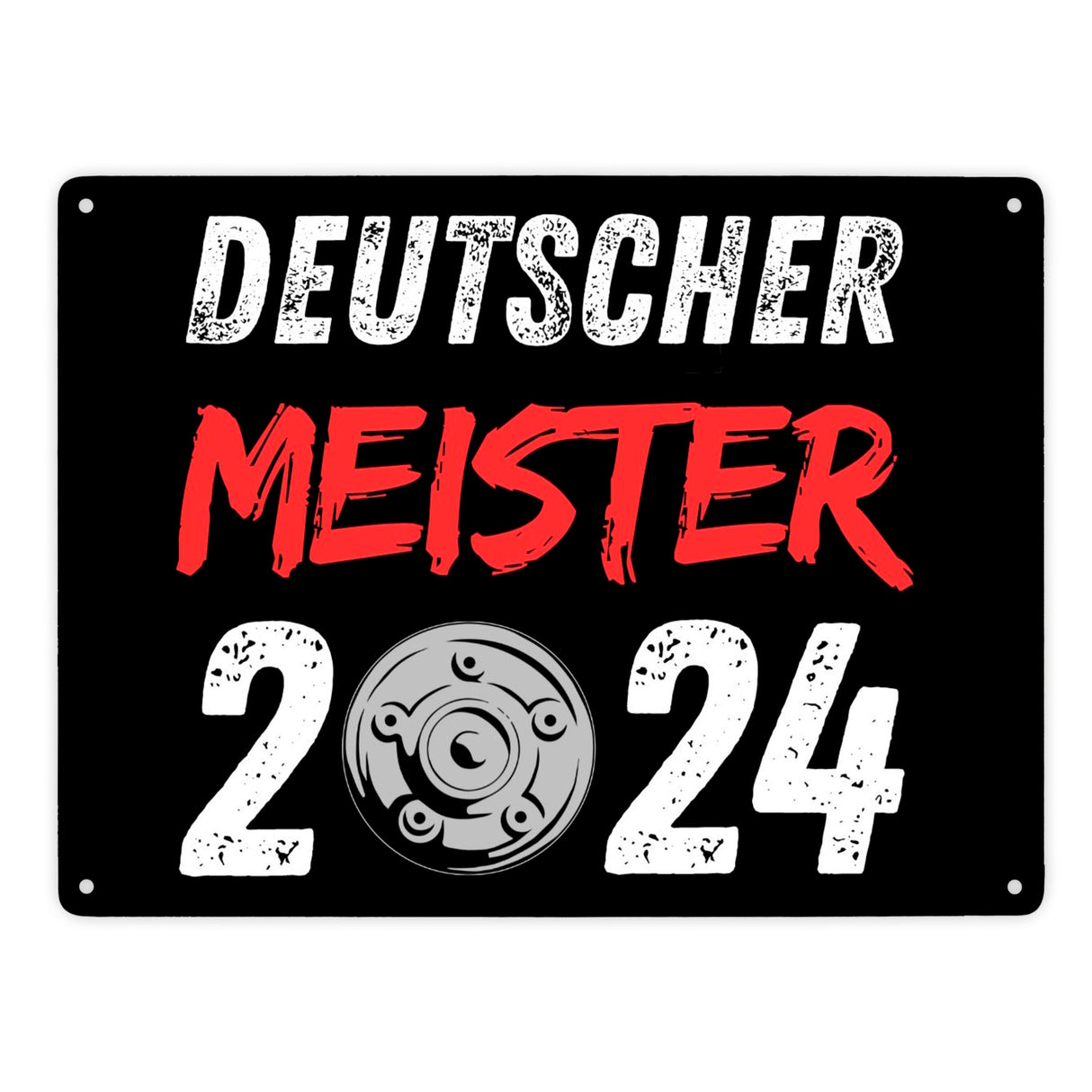 Leverkusen Meisterschale Metallschild in 15x20 cm mit Spruch Deutscher Meister 2024