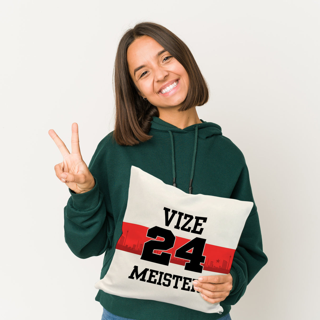 Stuttgart Brustring Kissen mit Spruch Vizemeister 2024