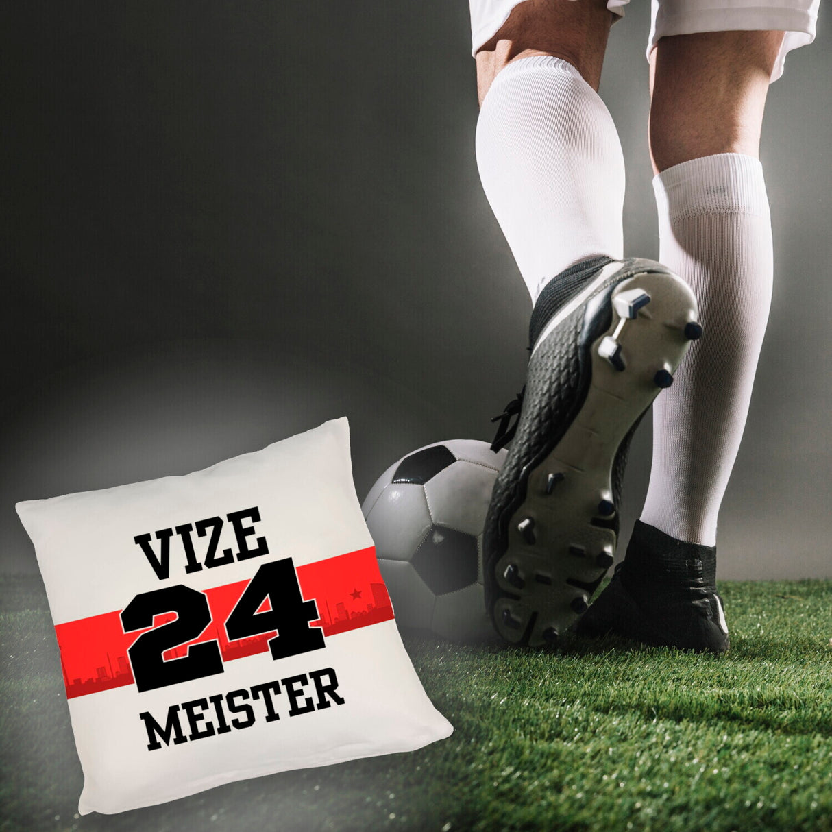 Stuttgart Brustring Kissen mit Spruch Vizemeister 2024