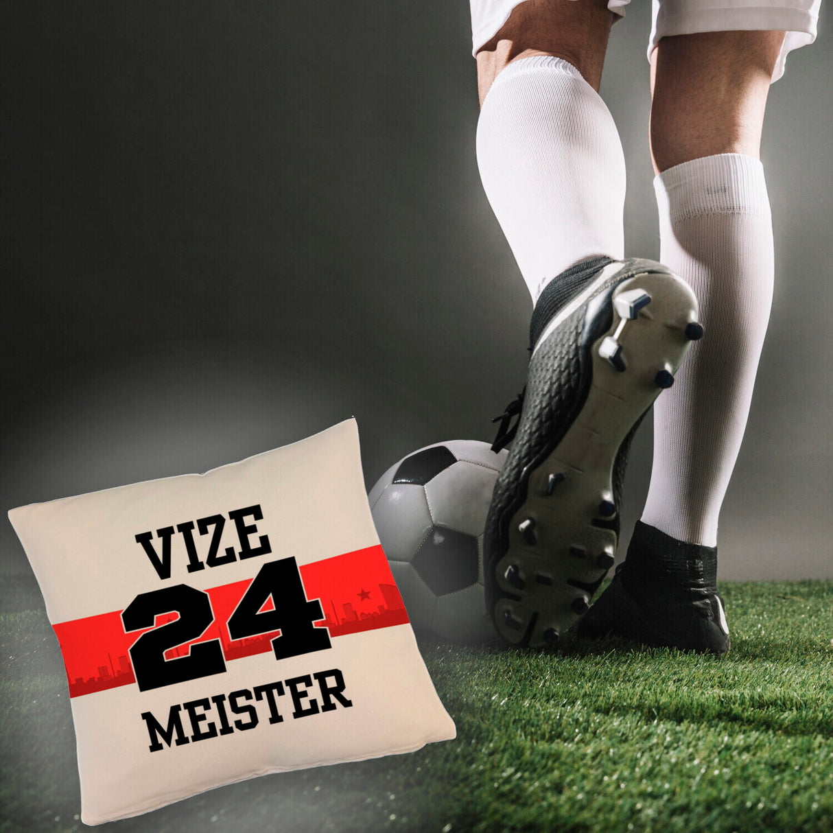 Stuttgart Brustring Kissen mit Spruch Vizemeister 2024