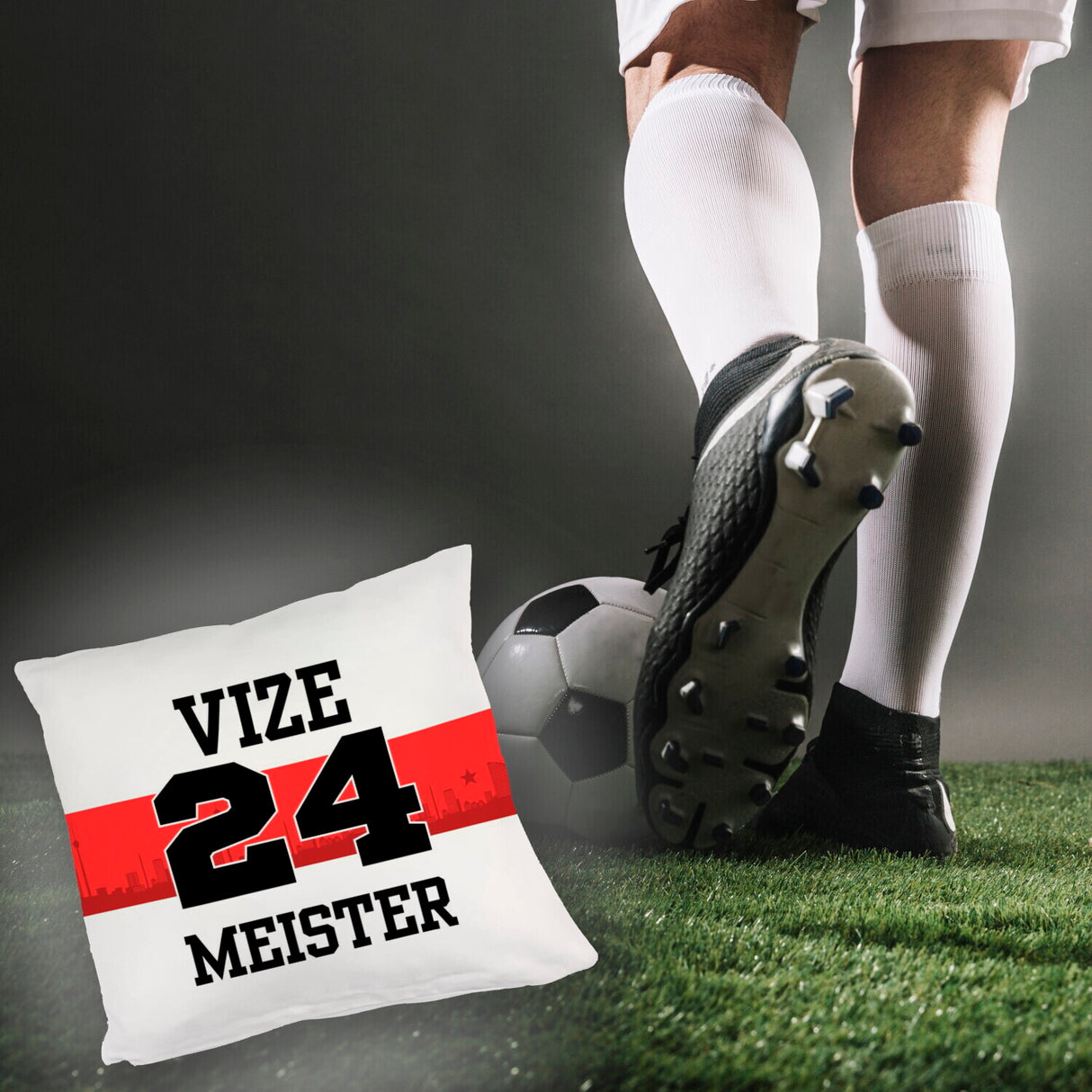 Stuttgart Brustring Kissen mit Spruch Vizemeister 2024