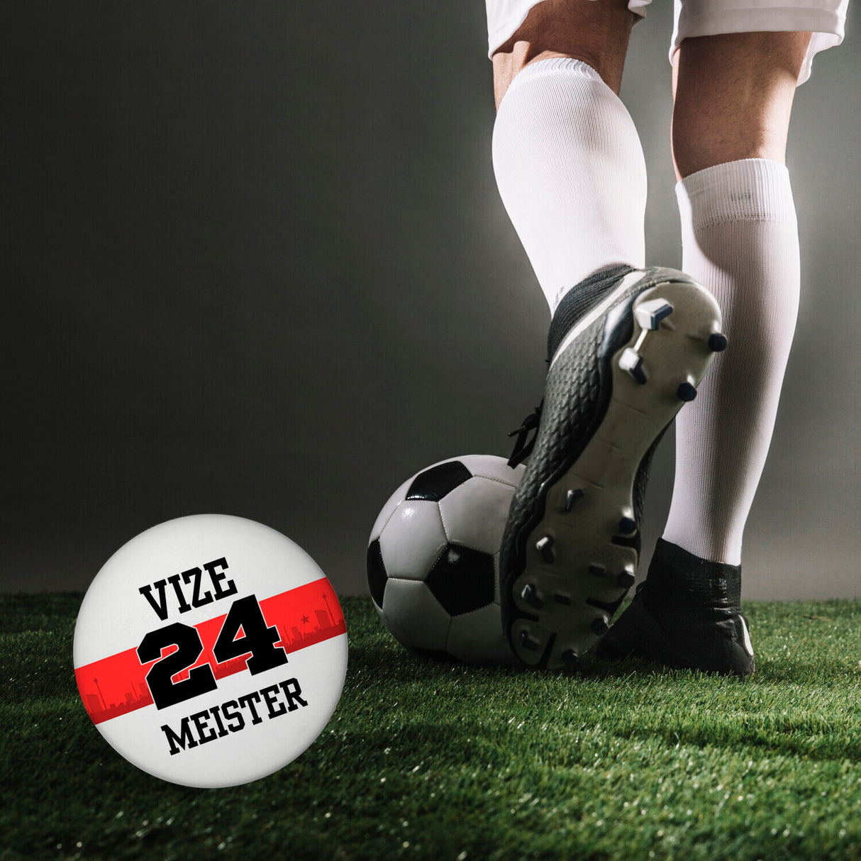 Stuttgart Brustring Magnet rund mit Spruch Vizemeister 2024