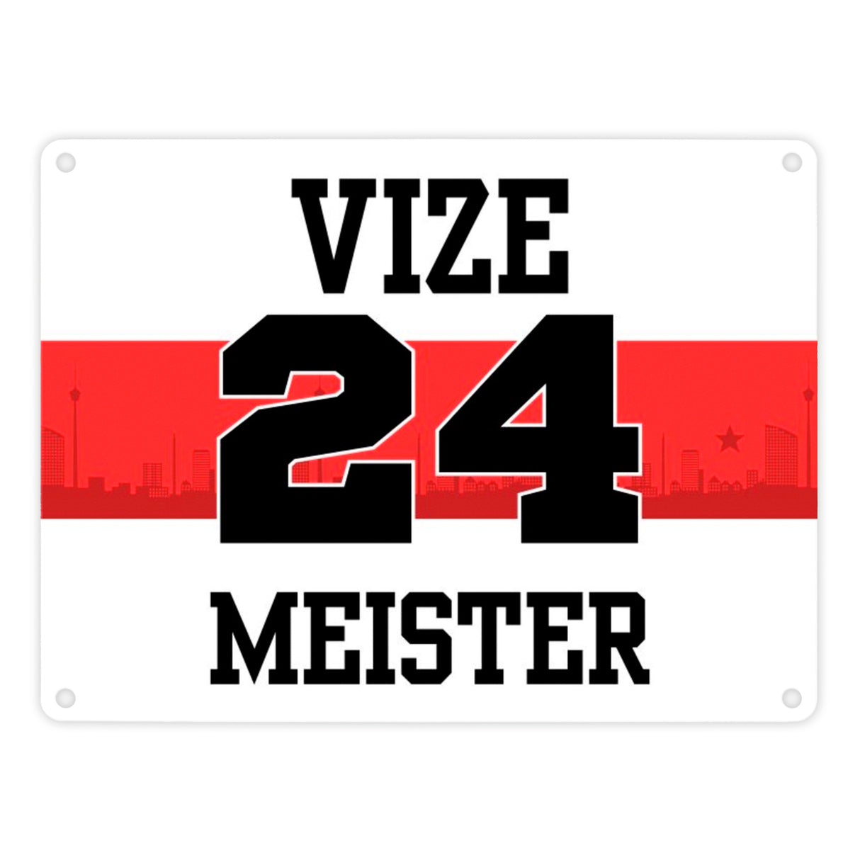 Stuttgart Brustring Metallschild in 15x20 cm mit Spruch Vizemeister 2024