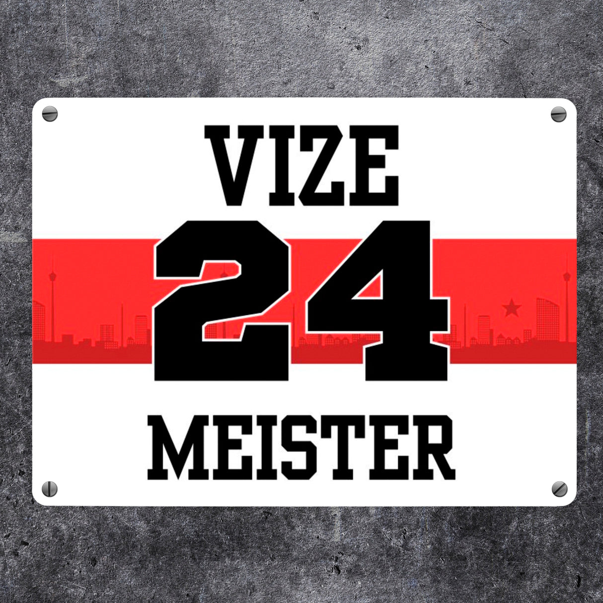 Stuttgart Brustring Metallschild in 15x20 cm mit Spruch Vizemeister 2024