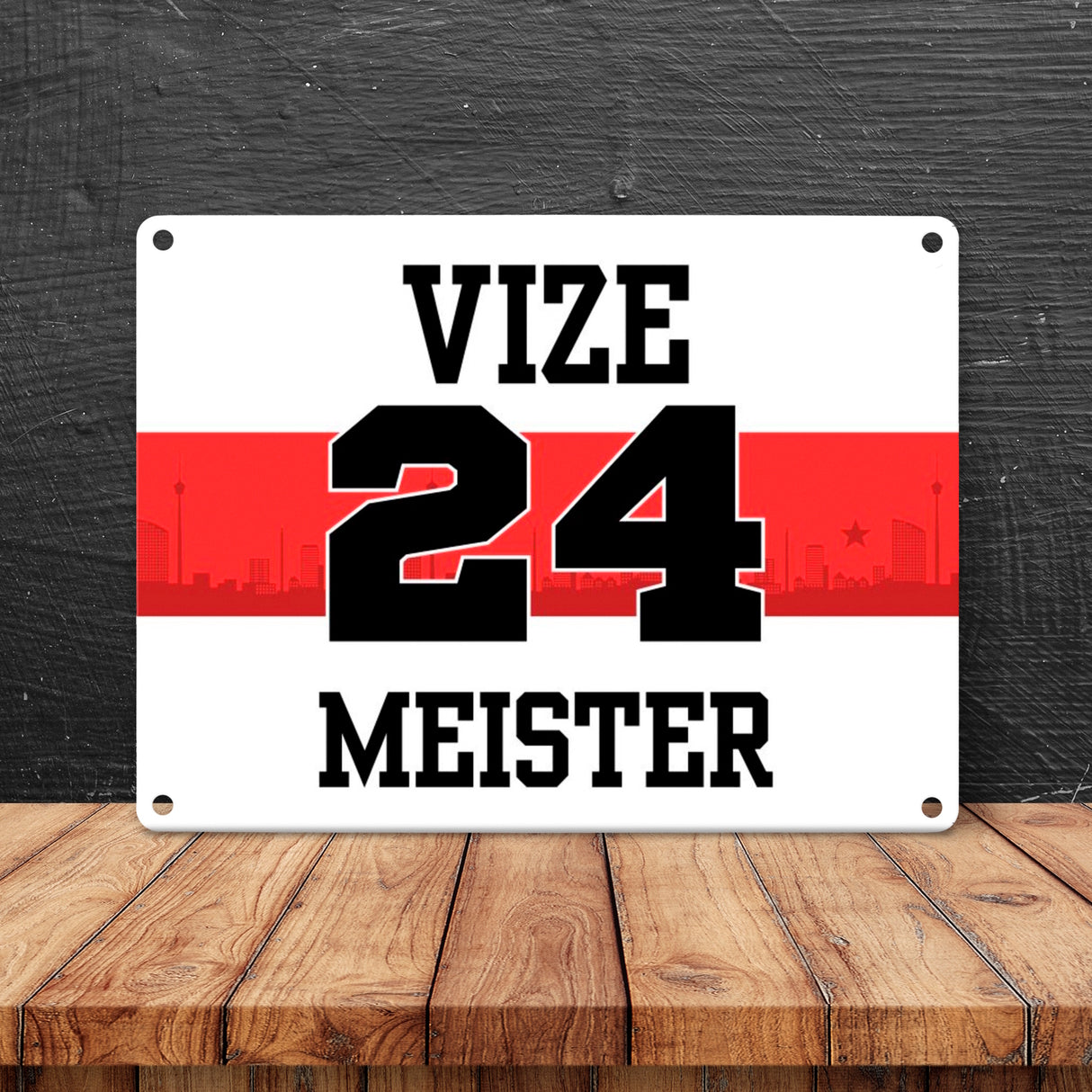 Stuttgart Brustring Metallschild in 15x20 cm mit Spruch Vizemeister 2024