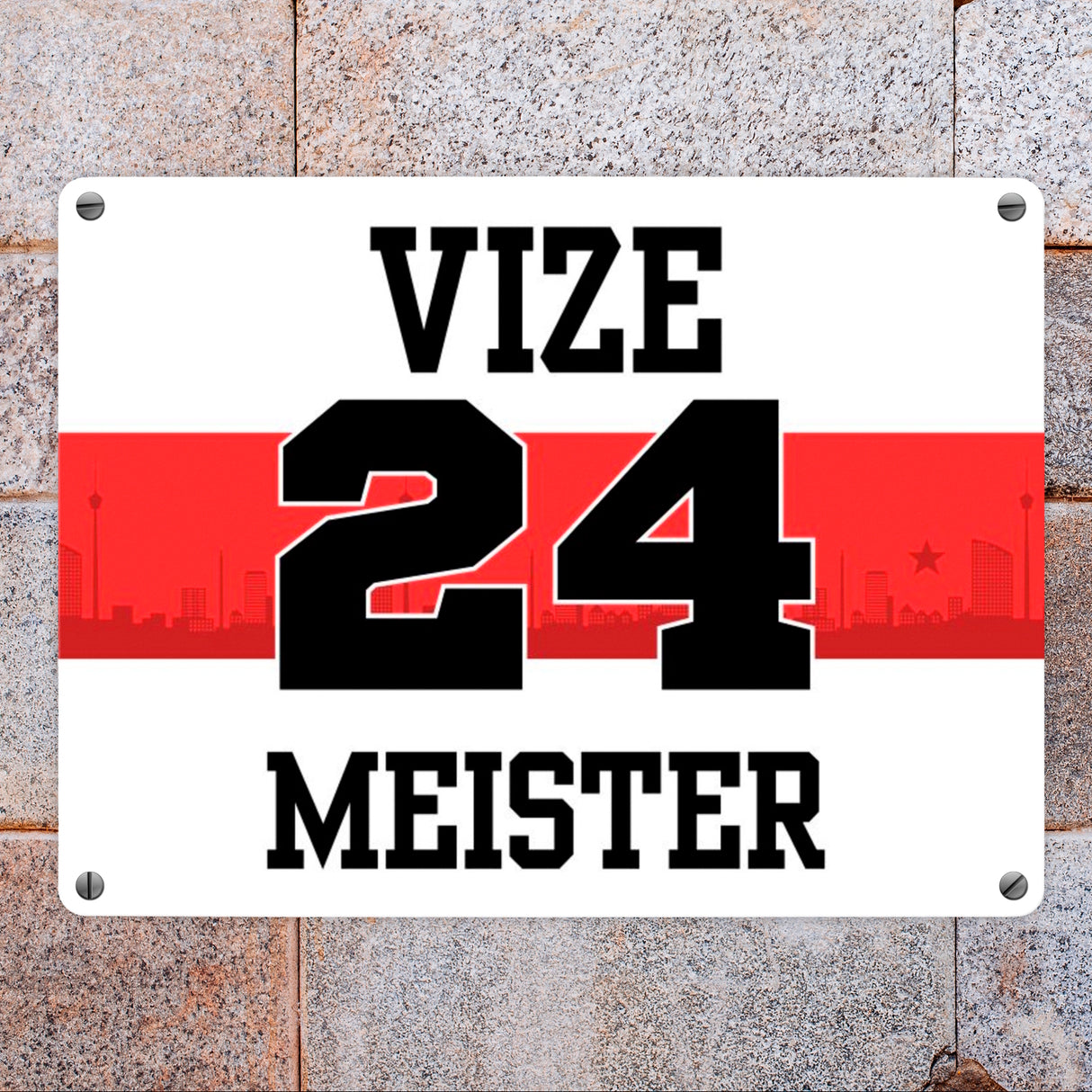 Stuttgart Brustring Metallschild in 15x20 cm mit Spruch Vizemeister 2024