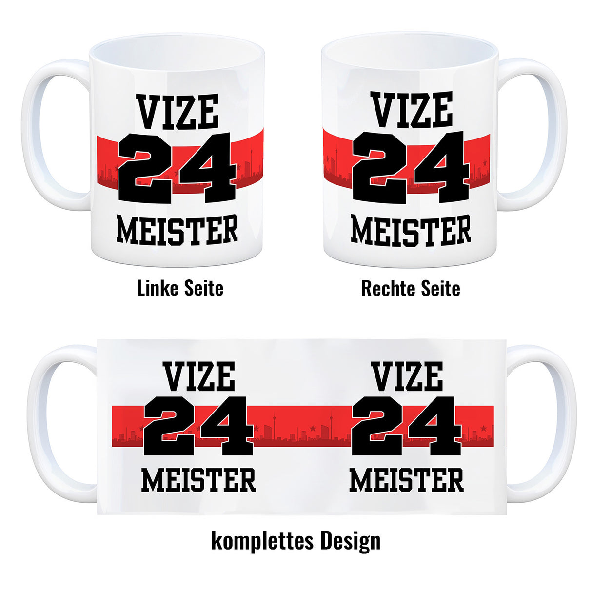 Stuttgart Brustring Kaffeebecher mit Spruch Vizemeister 2024
