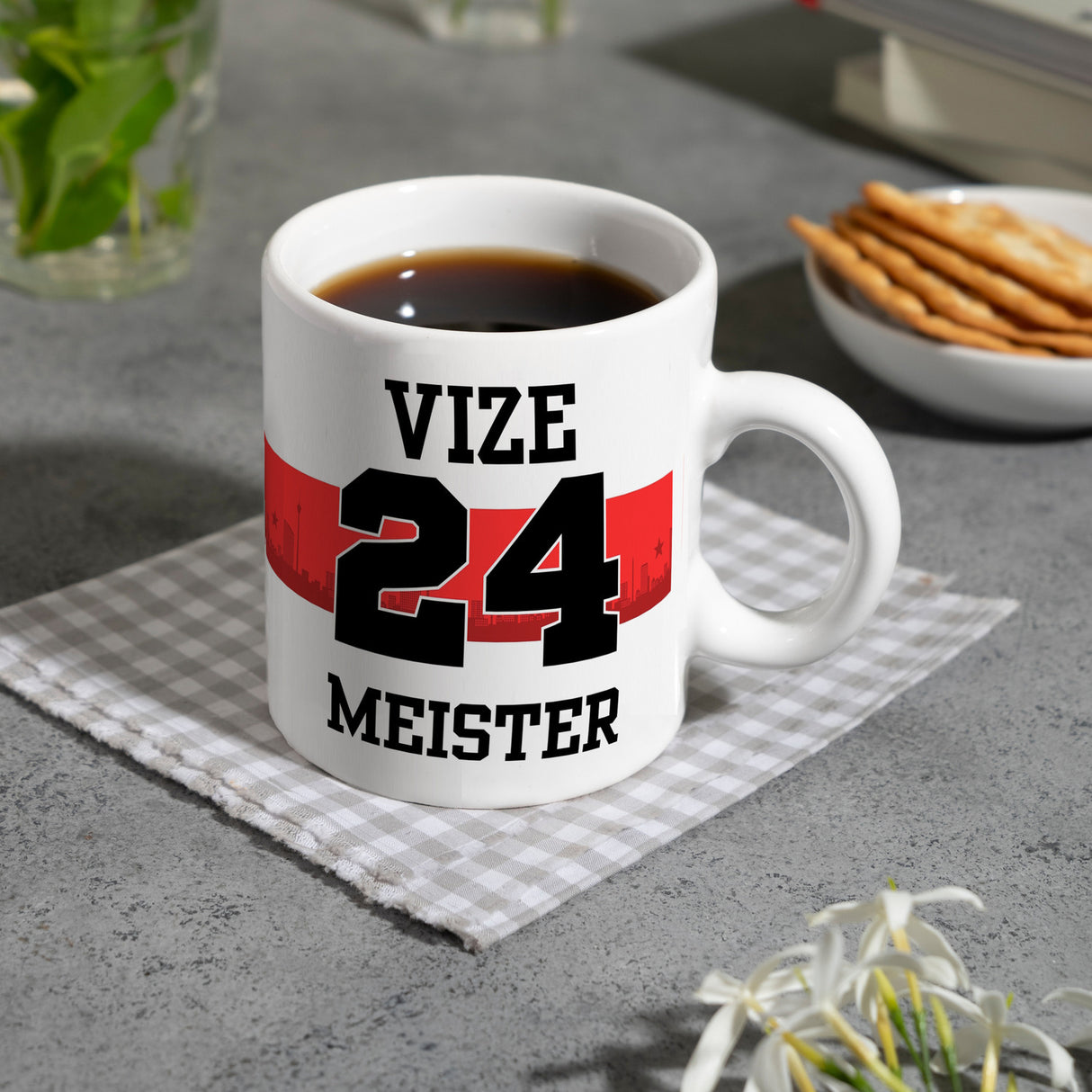 Stuttgart Brustring Kaffeebecher mit Spruch Vizemeister 2024