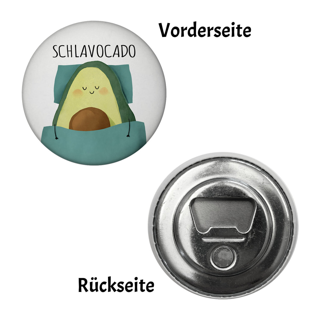 Schlafende Avocado Magnet rund mit Spruch Schlavocado