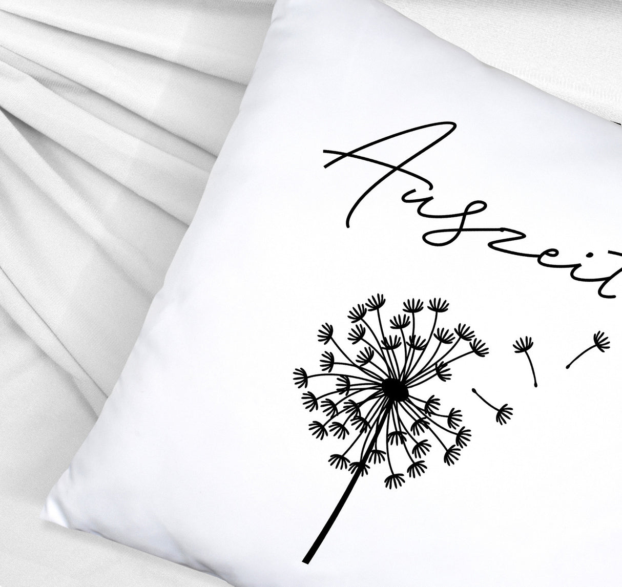Pusteblume Kissen mit Spruch Auszeit