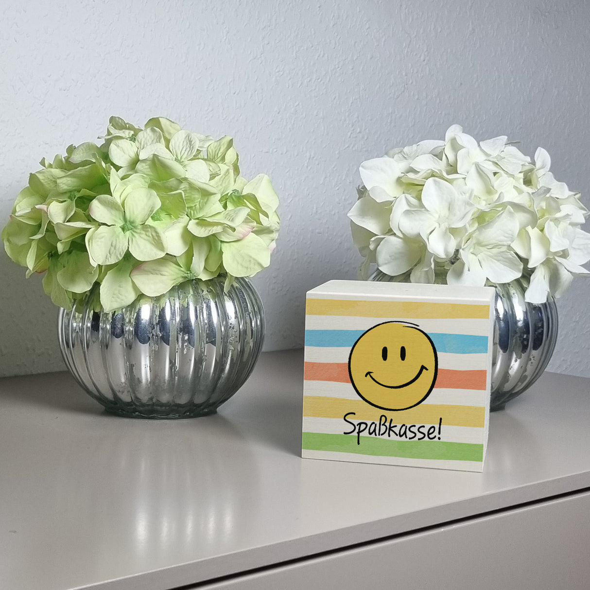 Emoticon Spardose mit Spruch Spaßkasse