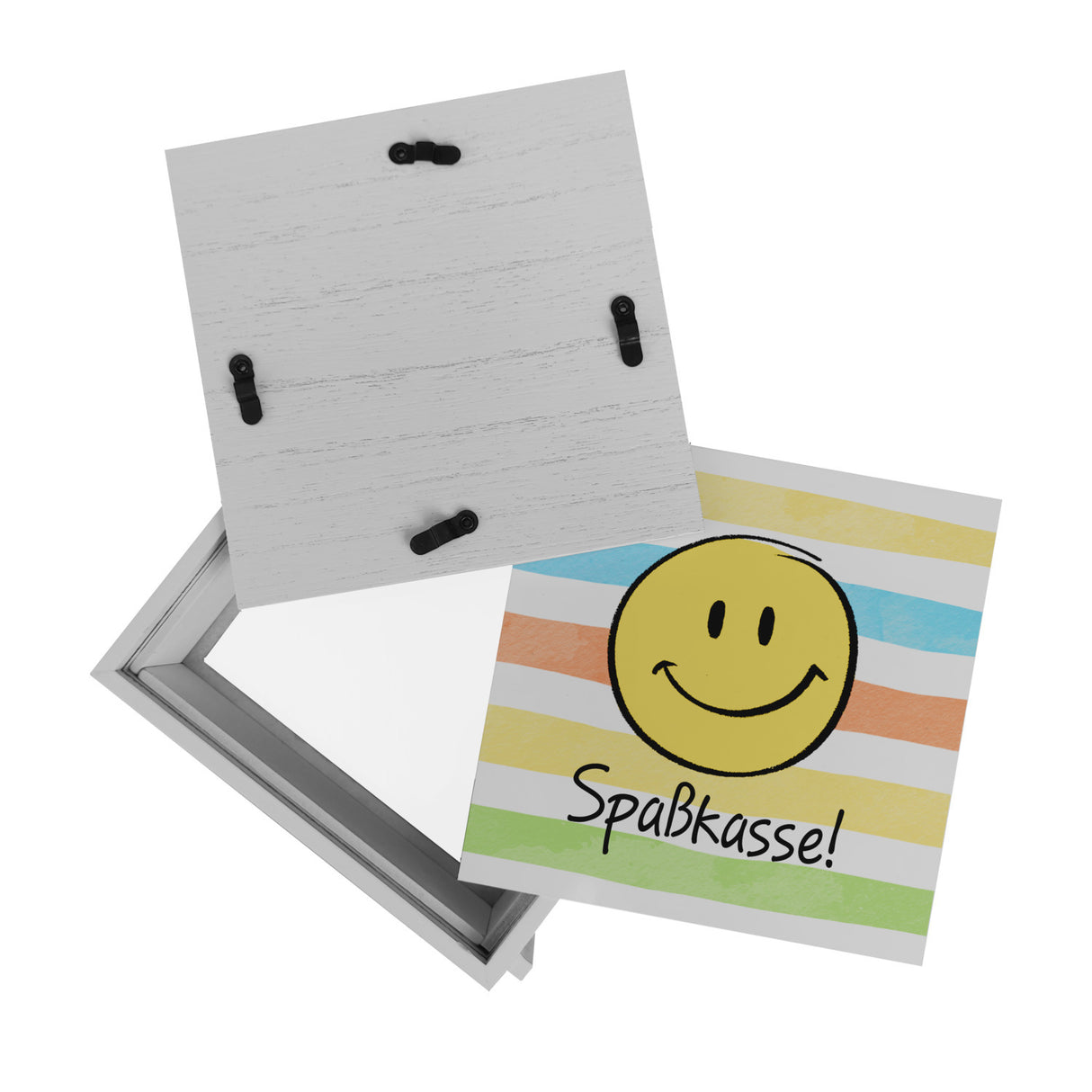 Emoticon Spardose mit Spruch Spaßkasse