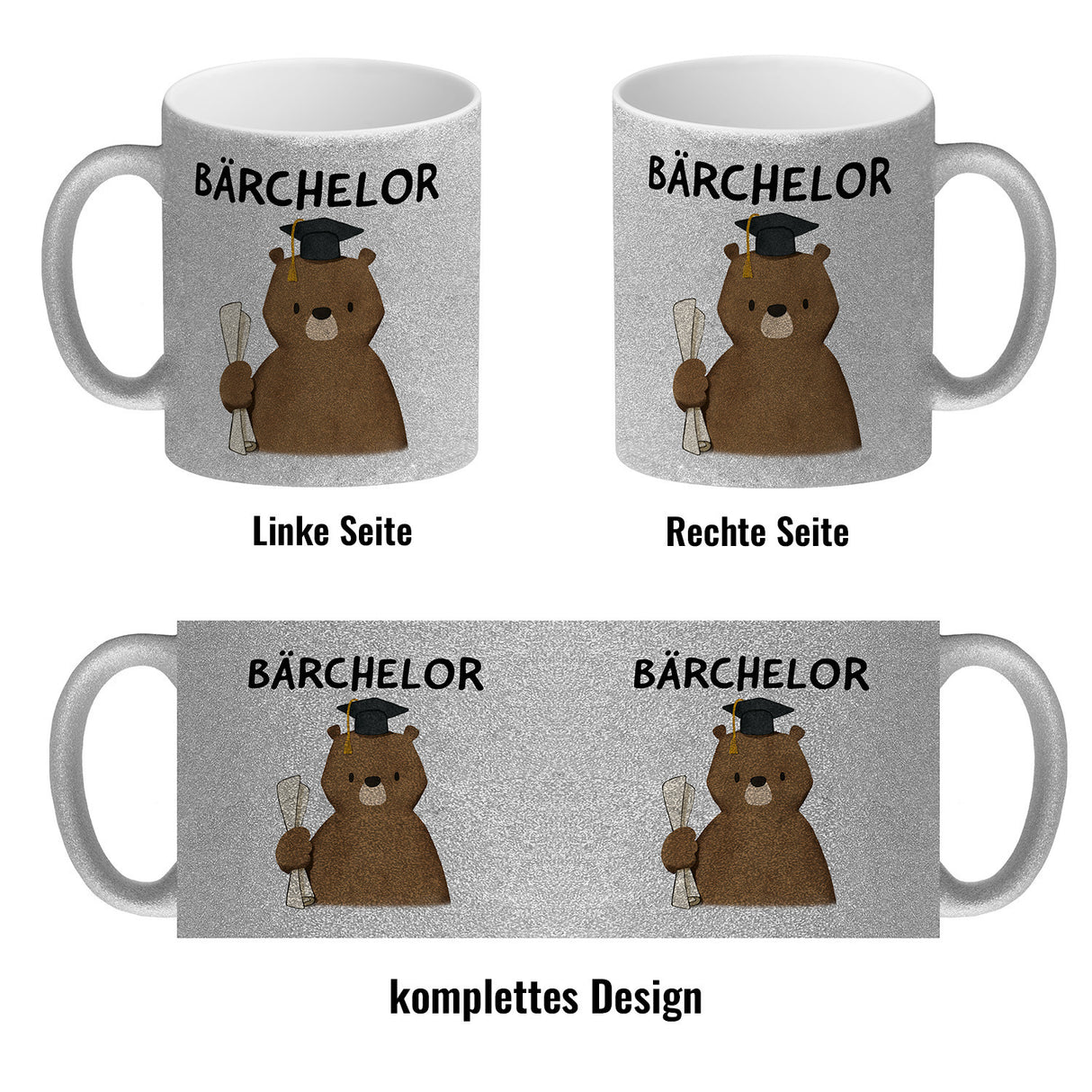 Bär mit Doktorhut Kaffeebecher mit Spruch Bärchelor