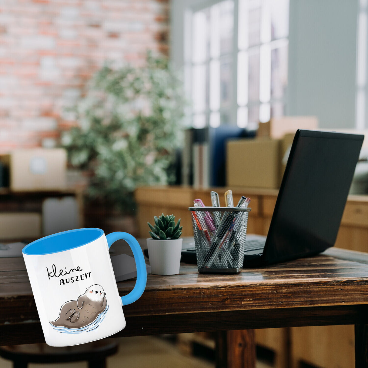 Otter Kaffeebecher mit Spruch Kleine Auszeit