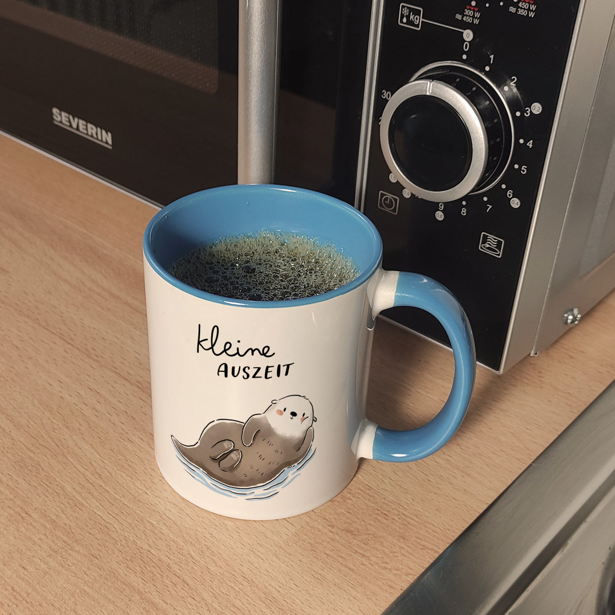 Otter Kaffeebecher mit Spruch Kleine Auszeit