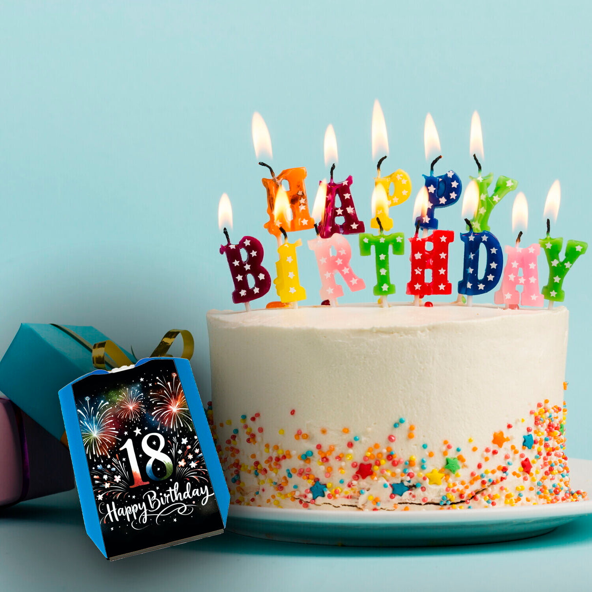 18. Geburtstag Feuerwerk Parkscheibe mit Spruch Happy Birthday 18
